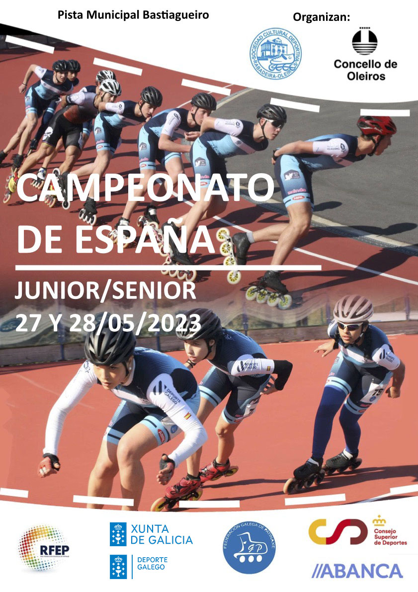 Cartel Campeonato de España de Patinaje de Velocidad de Pista Junior-Senior en Oleiros copia